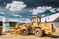 Multipurpose Wheel Loader Carry Out Works In Transportation Of Hay Royalty Free Stock Photo