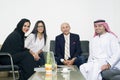 Multiracial Business Meeting in office, Arabian business people meeting with Foreigners in office