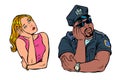 Multiracial couple, African American COP and white woman