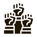 multiracial fists icon Vector Glyph Illustration