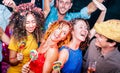 Multiracial friends having drunk fun at after party celebration - Young people dancing at night club - Friendship concept Royalty Free Stock Photo