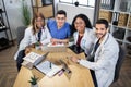 Multiracial group of doctors having a session at boardroom Royalty Free Stock Photo