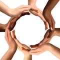 Multiracial Hands Making a Circle Royalty Free Stock Photo