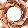 Multiracial Hands Making a Circle