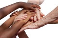 Multiracial hands