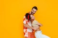 Multiracial happy couple dancing while making fun together Royalty Free Stock Photo