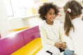 Multiracial liitle girls at playroom Royalty Free Stock Photo
