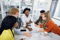 Multiracial people discussing new startup project Royalty Free Stock Photo