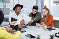 Multiracial people sharing creative ideas during meeting Royalty Free Stock Photo