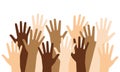 Multiracial Raised Hands