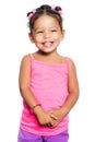 Multiracial small girl with a funny expression