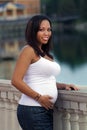 Multiracial Woman Five Months Pregnant (3)