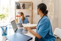 Multiracial women doctors working together in office Royalty Free Stock Photo