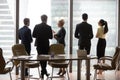 Multiracial workers colleagues are talk at break