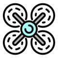 Multirotor drone icon, outline style Royalty Free Stock Photo