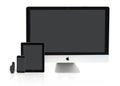 Multiscreen - Apple Watch, iPhone, iPad and iMac Royalty Free Stock Photo