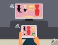 Multiscreen interaction. Royalty Free Stock Photo