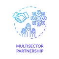 Multisector partnership blue gradient concept icon Royalty Free Stock Photo