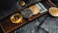 multisignature wallets with coins Royalty Free Stock Photo