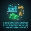 Multisport trip neon light concept icon Royalty Free Stock Photo