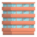 Multistore elevation icon cartoon vector. Office building