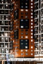 multistorey apartment buildings at night