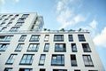 Modern and new apartment building. Multistoried modern, new and stylish living block of flats. Royalty Free Stock Photo