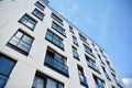 Modern and new apartment building. Multistoried modern, new and stylish living block of flats. Royalty Free Stock Photo