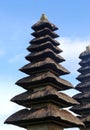 Multistoried roof of the Royal temple of Mengwi, Pura Taman Ayun, at Bali Royalty Free Stock Photo