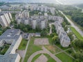 Aerial view of Eiguliai district in Kaunas, Lithuania