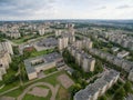 Aerial view of Eiguliai district in Kaunas, Lithuania