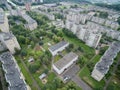 Aerial view of Eiguliai district in Kaunas, Lithuania