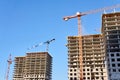 Multistory buildings under construction, view against the sky Royalty Free Stock Photo