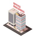 Multistory Office Buildings Isometric Composition