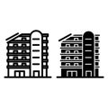 Multistory house line and glyph icon. Building vector illustration isolated on white. Residential flats outline style Royalty Free Stock Photo