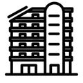 Multistory house line icon. Building vector illustration isolated on white. Residential flats outline style design Royalty Free Stock Photo