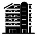 Multistory house solid icon. Building vector illustration isolated on white. Residential flats glyph style design Royalty Free Stock Photo