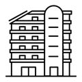 Multistory house thin line icon. Building vector illustration isolated on white. Residential flats outline style design Royalty Free Stock Photo