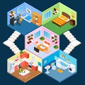 Multistory isometric interior Royalty Free Stock Photo