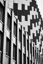 Multistory building in black and white