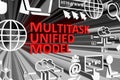 MULTITASK UNIFIED MODEL concept blurred background 3d