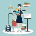 Multitask woman. Royalty Free Stock Photo