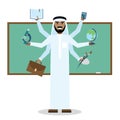 Multitasking arabian man. Royalty Free Stock Photo