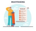 Multitasking. Effective and competent male office worker managing