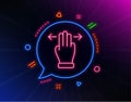 Multitasking gesture line icon. Slide arrow sign. Swipe action. Vector