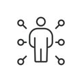 Multitasking icon in line design. Multitasking, productivity, efficiency, focus, time, balance, juggling on white