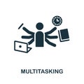 Multitasking icon. Monochrome sign from work ethic collection. Creative Multitasking icon illustration for web design Royalty Free Stock Photo