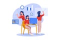 Multitasking Illustration concept. Can use for web banner, infographics, hero images. Flat illustration isolated on white backgrou Royalty Free Stock Photo