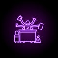 multitasking worker neon icon. Elements of People in the work set. Simple icon for websites, web design, mobile app, info graphics