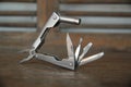 Tool expanded tools and pliers blur background -